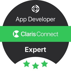 Claris Connect App Developer Expert Certification logo, 250 pixels x 250 pixels